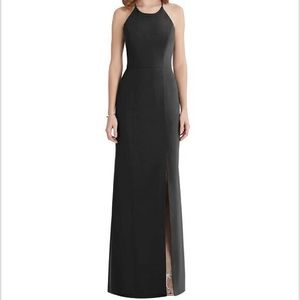 Criss Cross Open-Back Chiffon Trumpet Gown